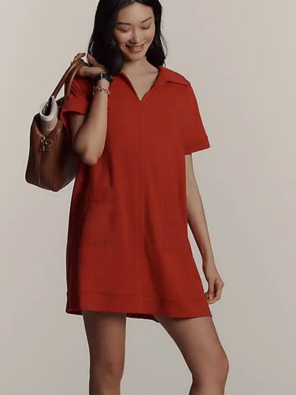 Anthropologie Sunday's Mab Short-Sleeve Swing Mini Dress
